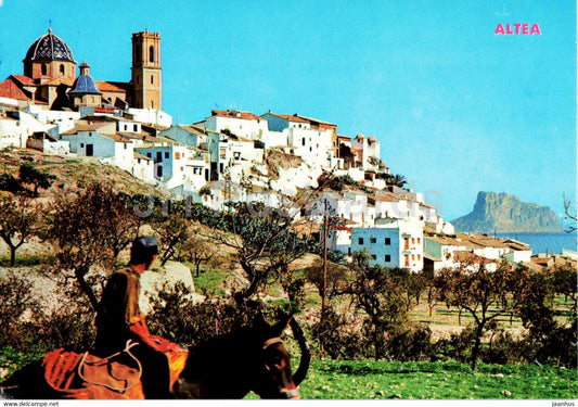 Altea - Vista pintoresca - Al fondo el Penon de Ifach - view - rock - 5- Spain - unused - JH Postcards