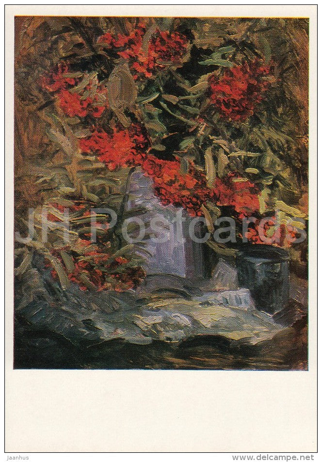 painting by Kastalsky-Borozdin - Rowan , 1963 - Russian art - 1982 - Russia USSR - unused - JH Postcards