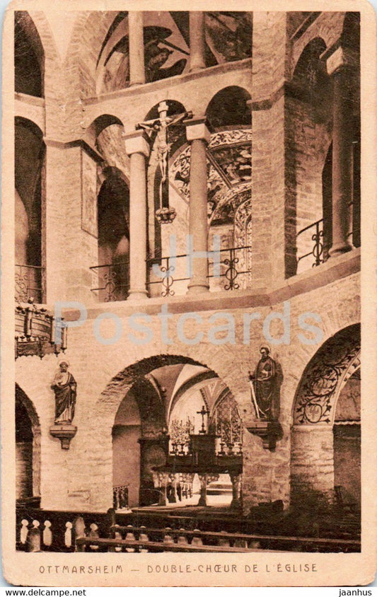 Ottmarsheim - Double Choeur de L'Eglise - church - old postcard - France - unused - JH Postcards