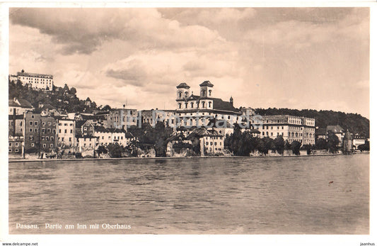 Passau - Partie am Inn mit Oberhaus - old postcard - Germany - used - JH Postcards