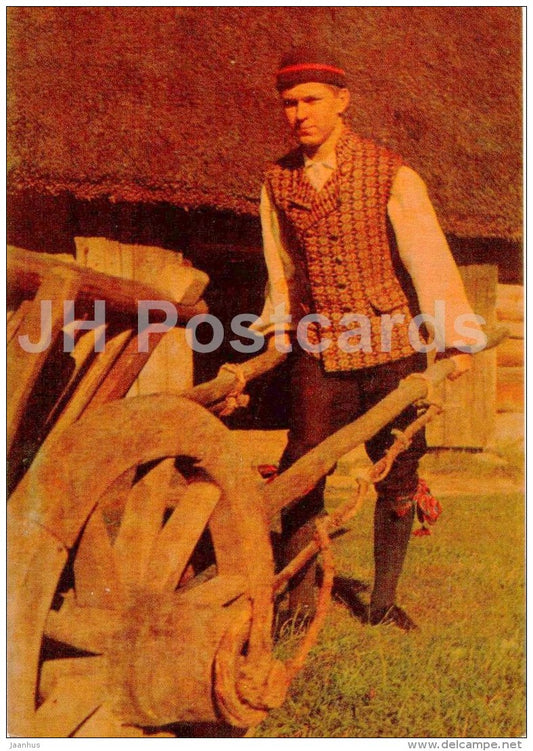 Estonian Folk Costumes - a lad from Juri - 1969 - Estonia USSR - unused - JH Postcards