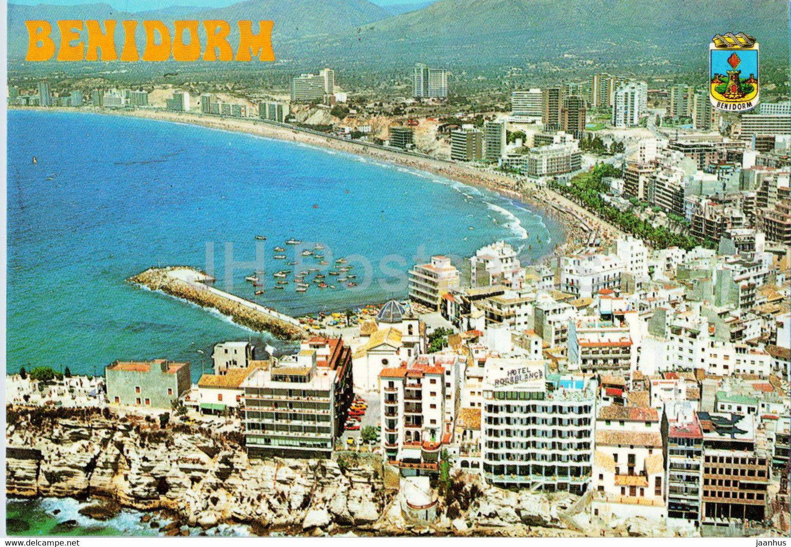 Benidorm - Vista aera y Playa Poniente - beach - 113 - Spain - used - JH Postcards