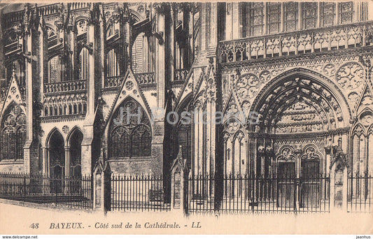 Bayeux - Cote Sud de la Cathedrale - 48 - cathedral - old postcard - France - unused