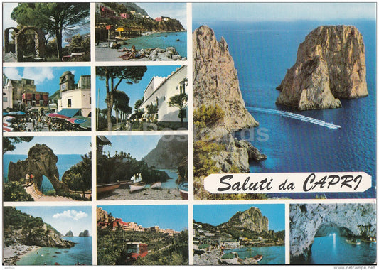 Saluti da Capri - multi-view card - Italy - Italia - unused - JH Postcards