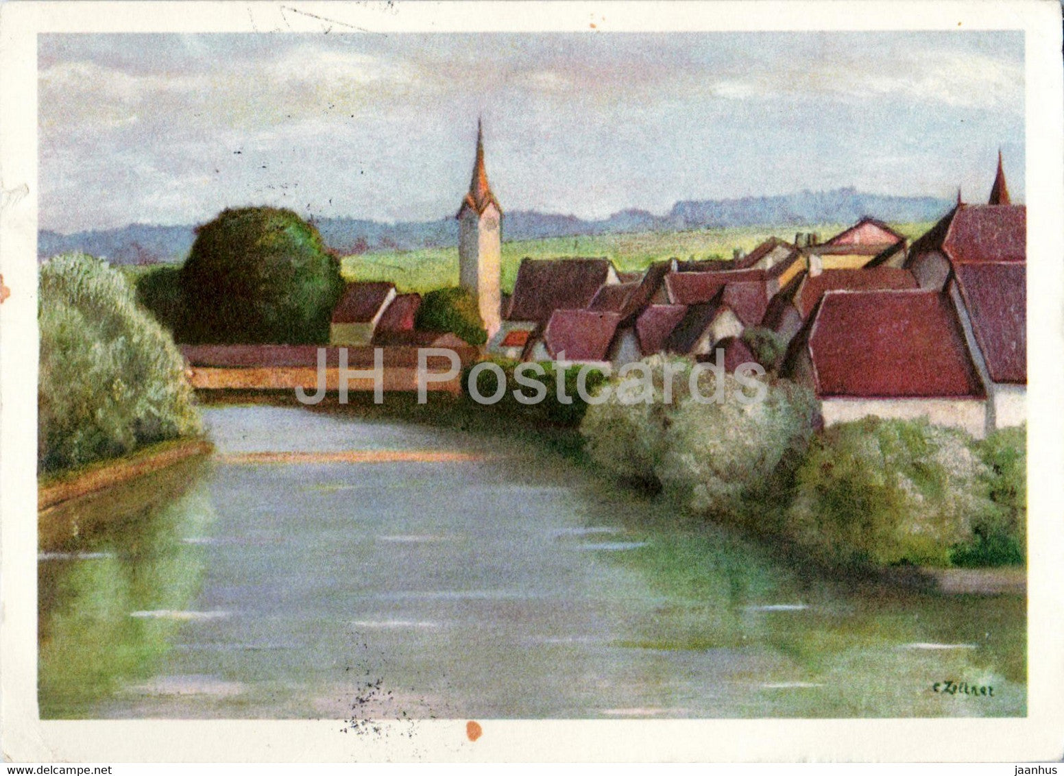 Buren an der Aare - 533 - illustration - 1949 - old postcard - Switzerland - used - JH Postcards