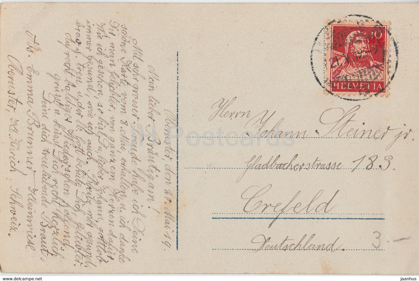 Du bist mir nah und doch so fern - Frau - Volkstrachten - 4490-6 - alte Postkarte - 1919 - gebraucht