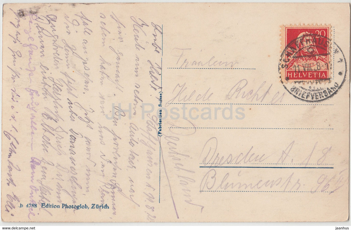 Rheinfall - 4788 - old postcard - 1928 - Switzerland - used