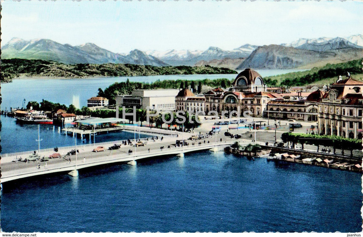 Luzern - Lucerne - Bahnhof mit Kunst und Kongresshaus - 31 - old postcard - Switzerland - unused - JH Postcards