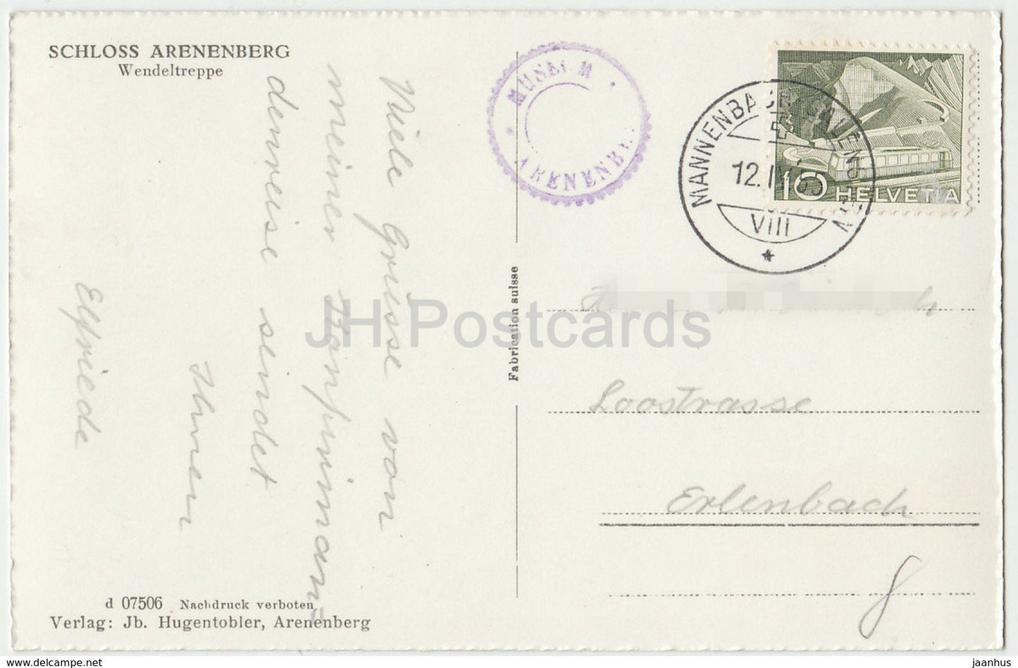 Schloss Arenenberg - Wendeltreppe - 07506 - Switzerland - 1955 - used