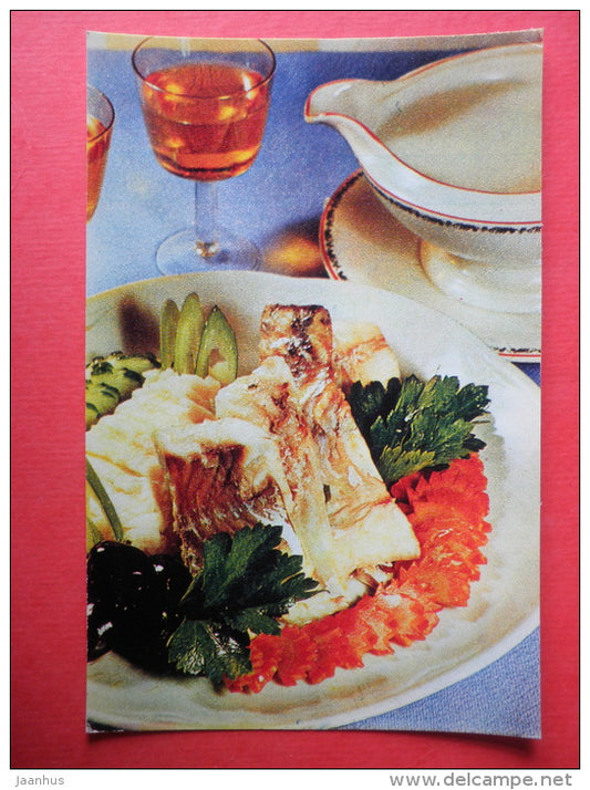 freied fish - recipes - Latvian dishes - 1971 - Russia USSR - unused - JH Postcards