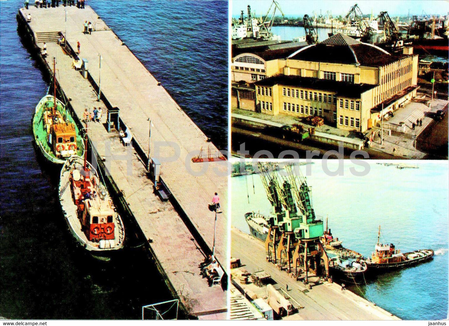 Gdynia - Dworzec Morski - Nabrzeze pilotowe - boat - ship - port - multiview - Poland - unused - JH Postcards