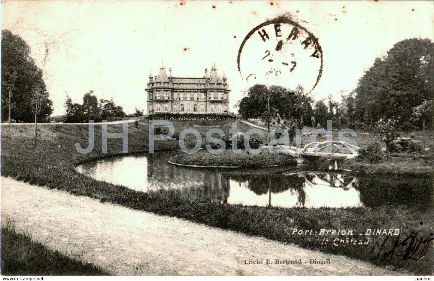 Port Breton - Dinard - Le Chateau - castle - old postcard - 1928 - France - used - JH Postcards