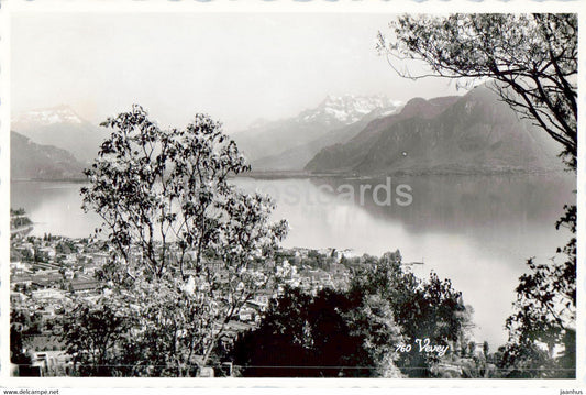 Vevey - 760 - old postcard - 1946 - Switzerland - used - JH Postcards