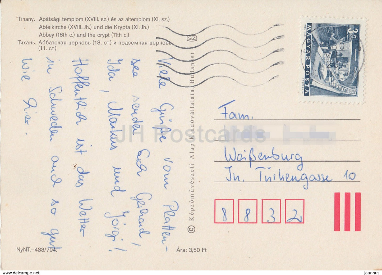 Tihany - Abbey - church - multiview - 1980 - Hungary - used