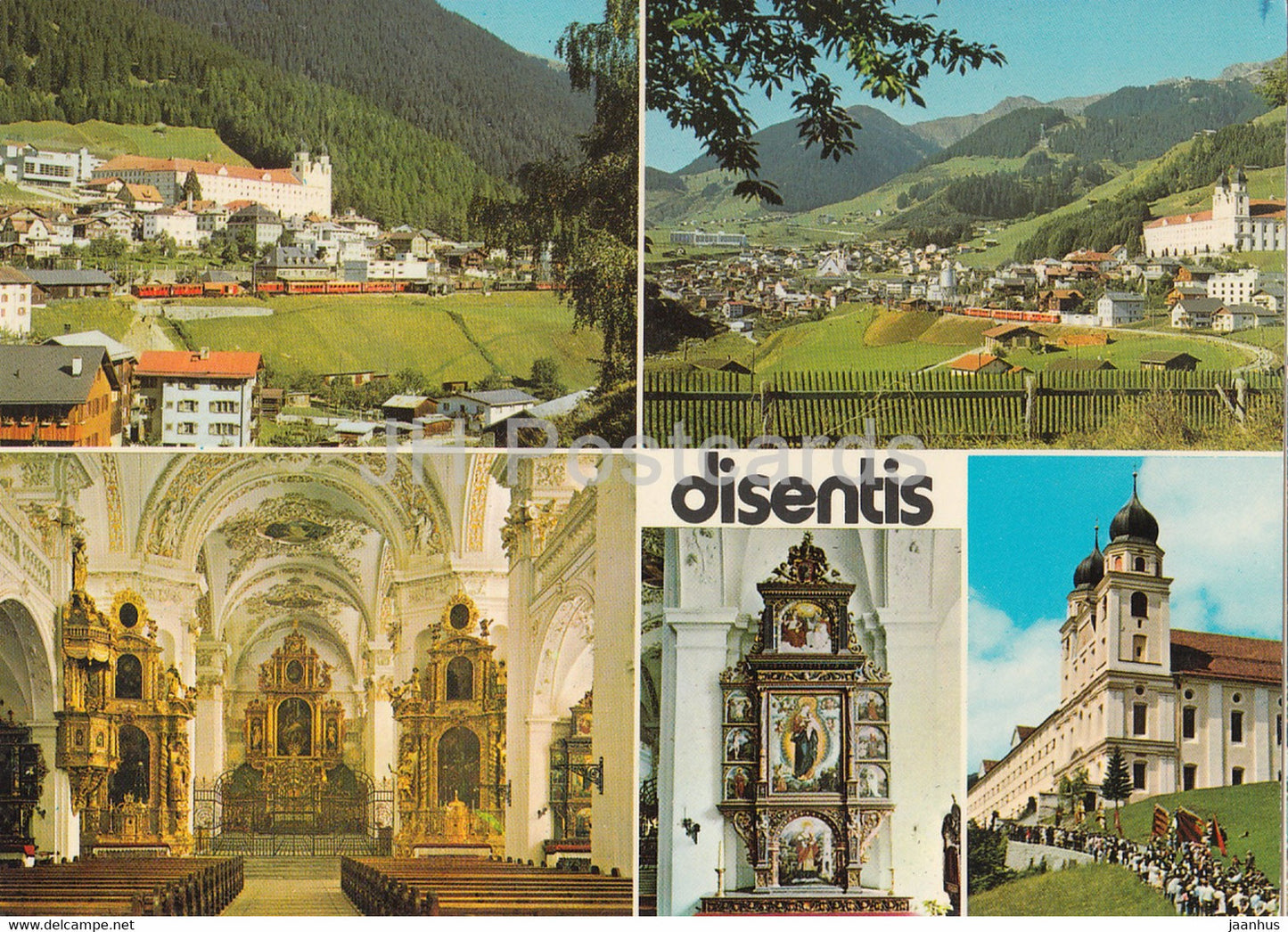 Disentis mit dem Kloster - Klosterkirche - Castelberg Altar - church - Switzerland - unused - JH Postcards