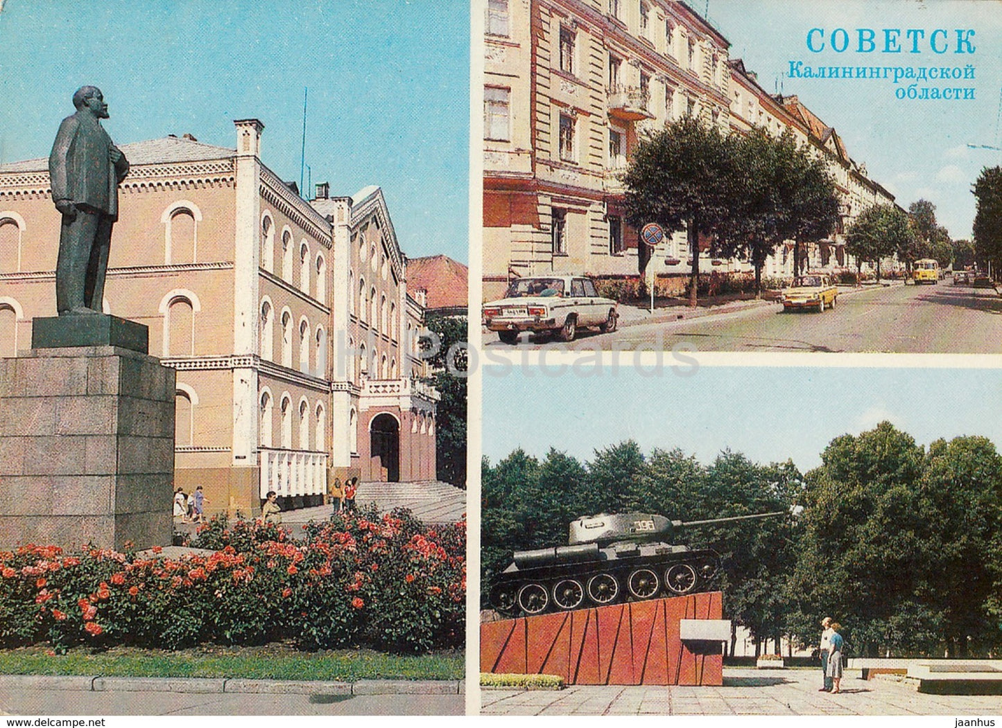 Sovetsk - Kaliningrad Oblast - region - monument to Lenin - tank - postal stationery - 1985 - Russia USSR - unused - JH Postcards