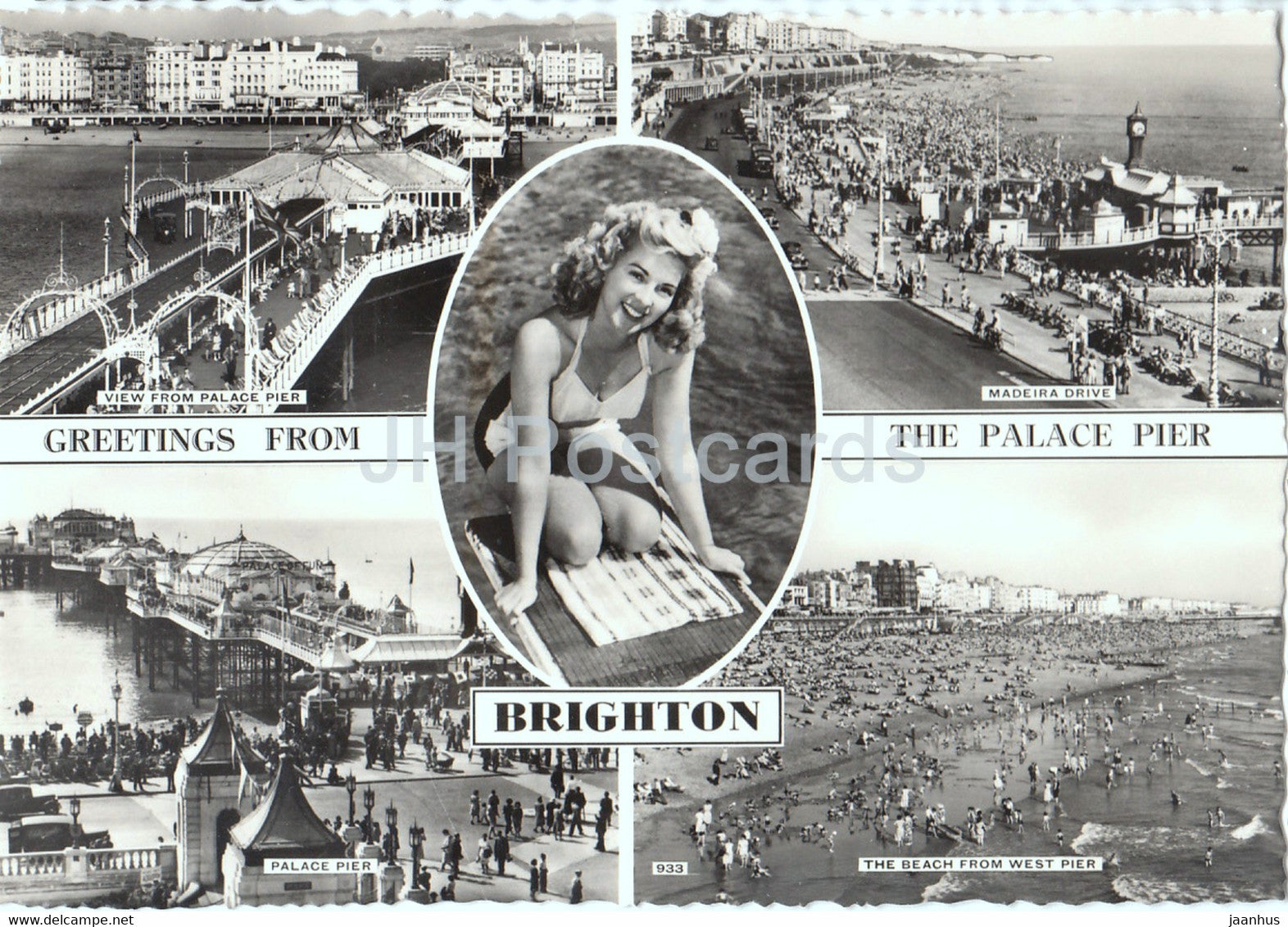 Greetings from the Palace Pier - Brighton - Madeira Drive - The Beach - England - United Kingdom - unused - JH Postcards