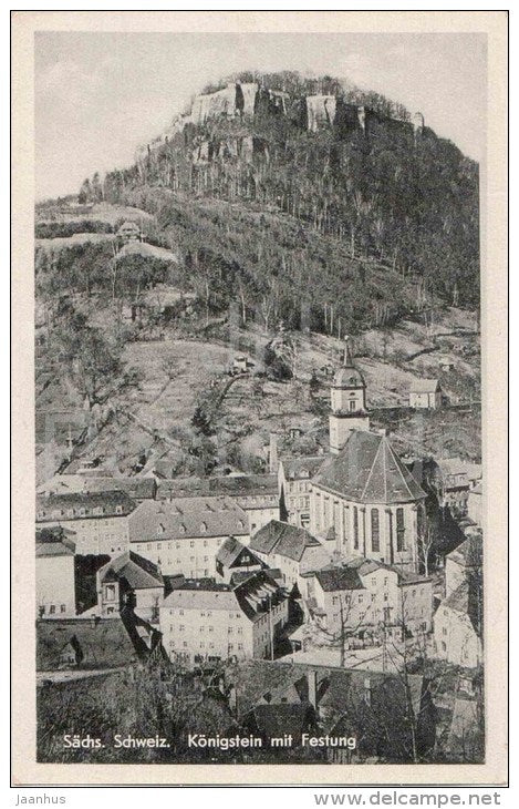 Sächsische Schweiz - Königstein mit Festung - Germany - Str. 27 - old postcard - unused - JH Postcards