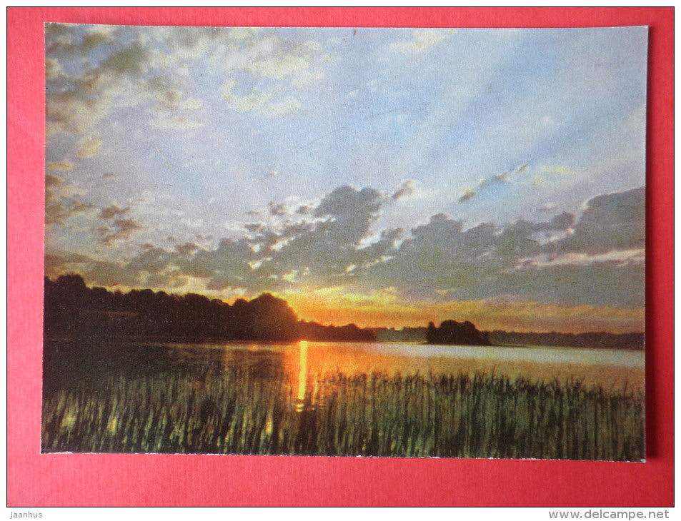 Sunrise on Lake - Latvian Views - 1963 - Latvia USSR - unused - JH Postcards