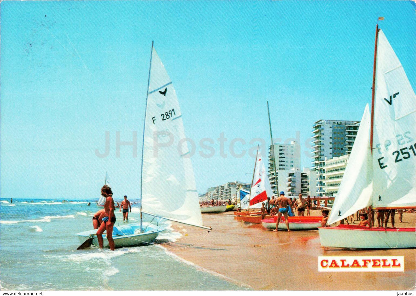 Calafell - Costa Torada - Tarragona - Playa - beach - sailing boat - 34 - Spain - used - JH Postcards