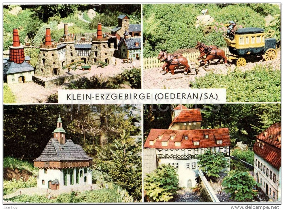 Klein-Erzgebirge - Oederan - Kalkwerk Lengefeld - Alte Postkutsche - Wehrkirche Lauterbach - Germany - 1989 gelaufen - JH Postcards