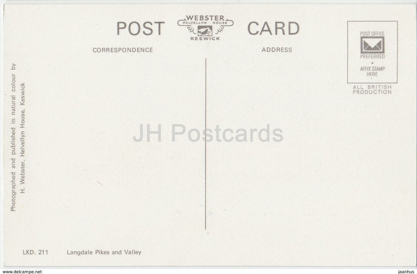 Langdale Pikes and Valley – LKD 211 – Vereinigtes Königreich – England – unbenutzt