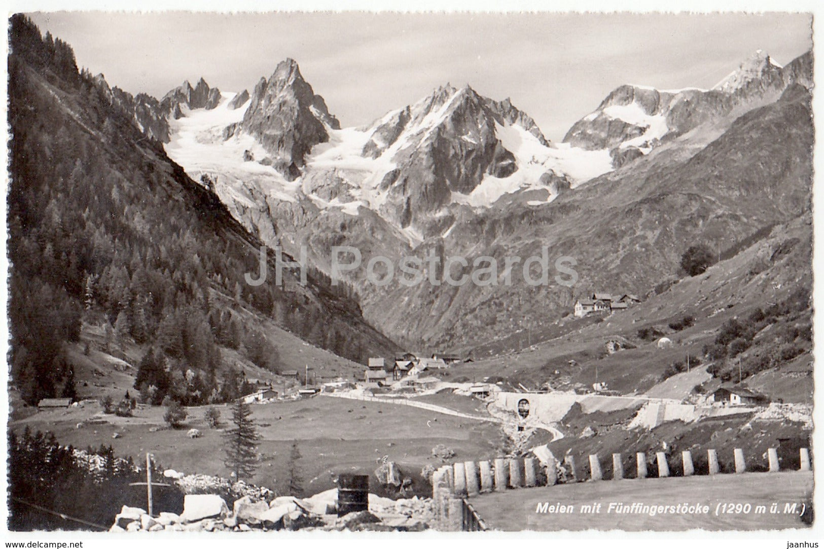 Meien mit Funffingerstocke 1290 m - restaurant Sustenpasshohe - 6658 - Switzerland - old postcard - used - JH Postcards