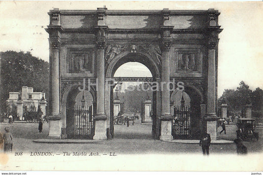 London - The Marble Arch - LL - 208 - old postcard - 1911 - England - United Kingdom - used - JH Postcards