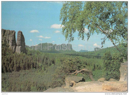 Elbsandsteingebirge - Blick vom Alten Wildenstein zum Blossstock und den Schrammsteinen - Germany - nicht gelaufen - JH Postcards