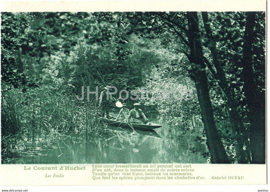 Le Courant d'Huchet - Les Exile - Gabriel Dufau - boat - old postcard - France - unused - JH Postcards