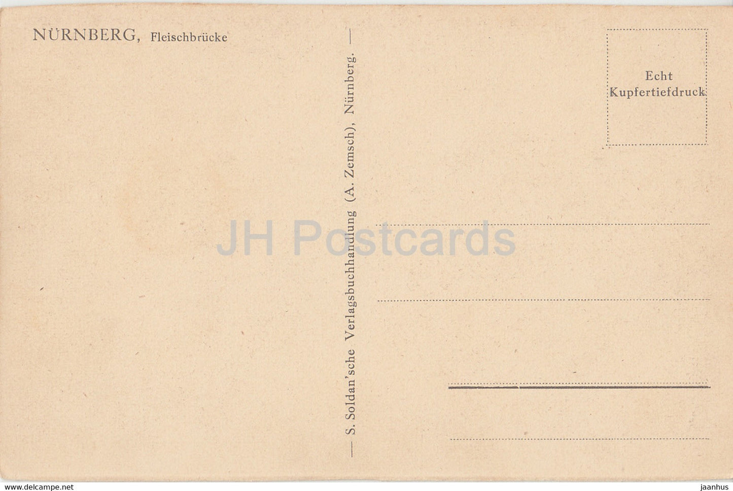 Nürnberg - Fleischbrücke - Nürnberg - alte Postkarte - Deutschland - unbenutzt