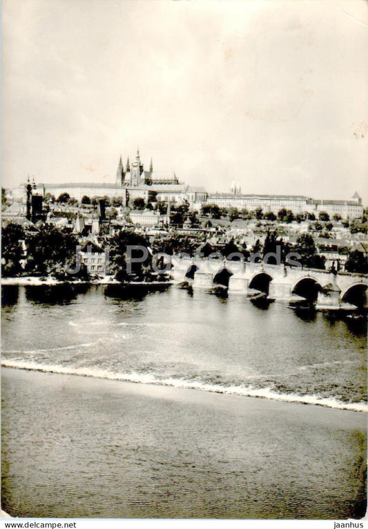 Praha - Prague - Prazsky Hrad - Prague Castle and Charles Bridge - 1968 - Czech Republic - Czechoslovakia - used - JH Postcards