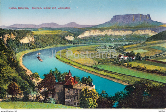 Sachs Schweiz - Rathen - Elbtal mit Lilienstein - 167 - old postcard - 1926 - Germany - used - JH Postcards