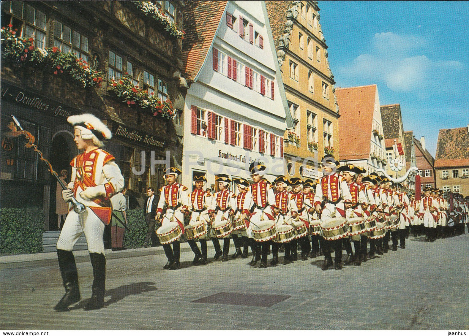 Dinkelsbuhl - Die tausendjahrige Stadt - Knabenkapelle - drummers - Germany - unused - JH Postcards