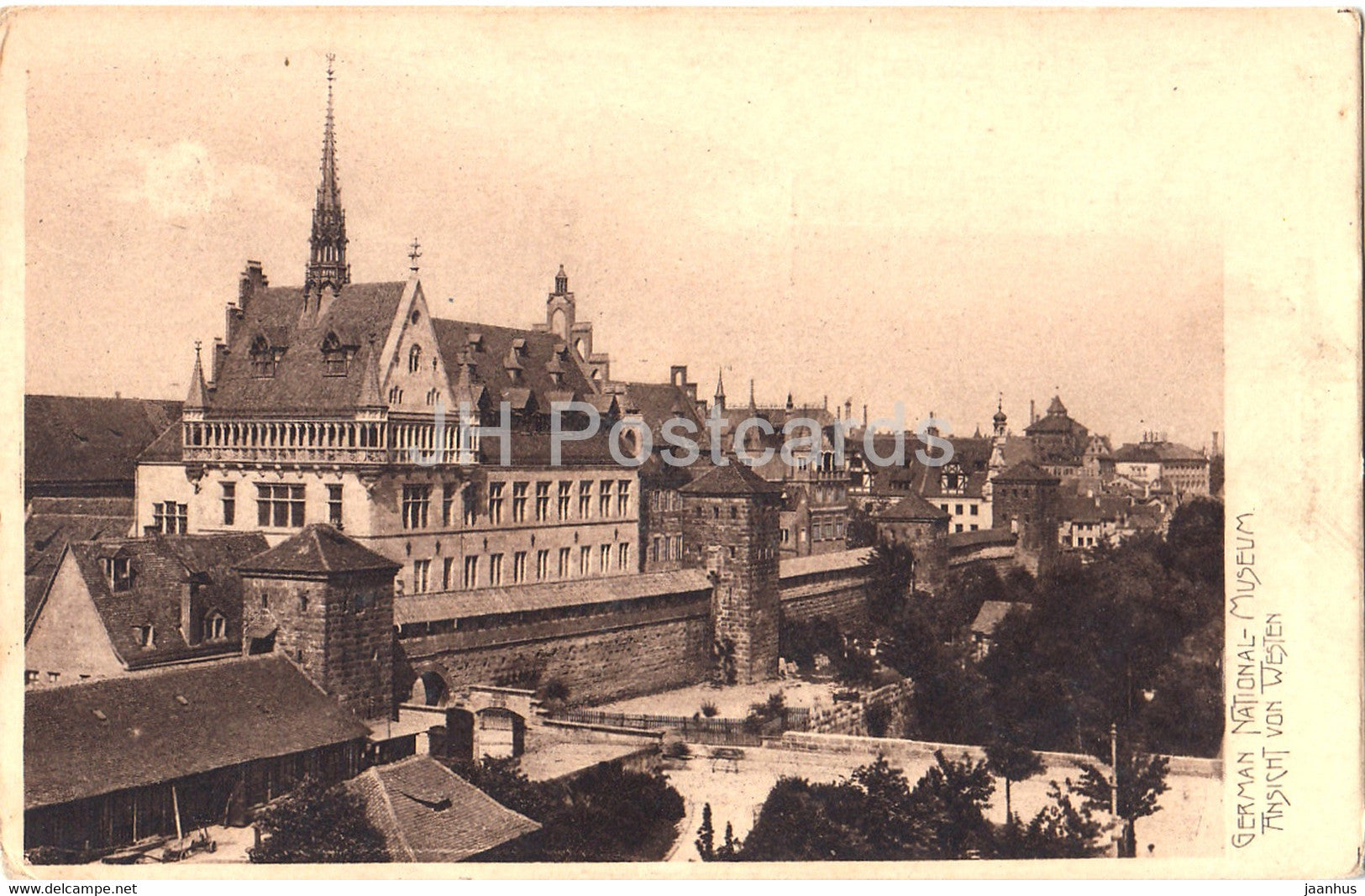 Nurnberg - German National Museum - Ansicht von Westen - Nuremberg - old postcard - Germany - unused - JH Postcards