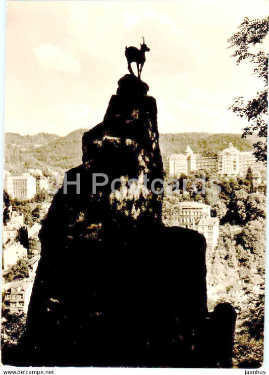 Karlovy Vary - Kamzik pod Jelenim skokem - Chamois under the Stag's Leap - 1966 - Czech Republic - Czechoslovakia - used - JH Postcards