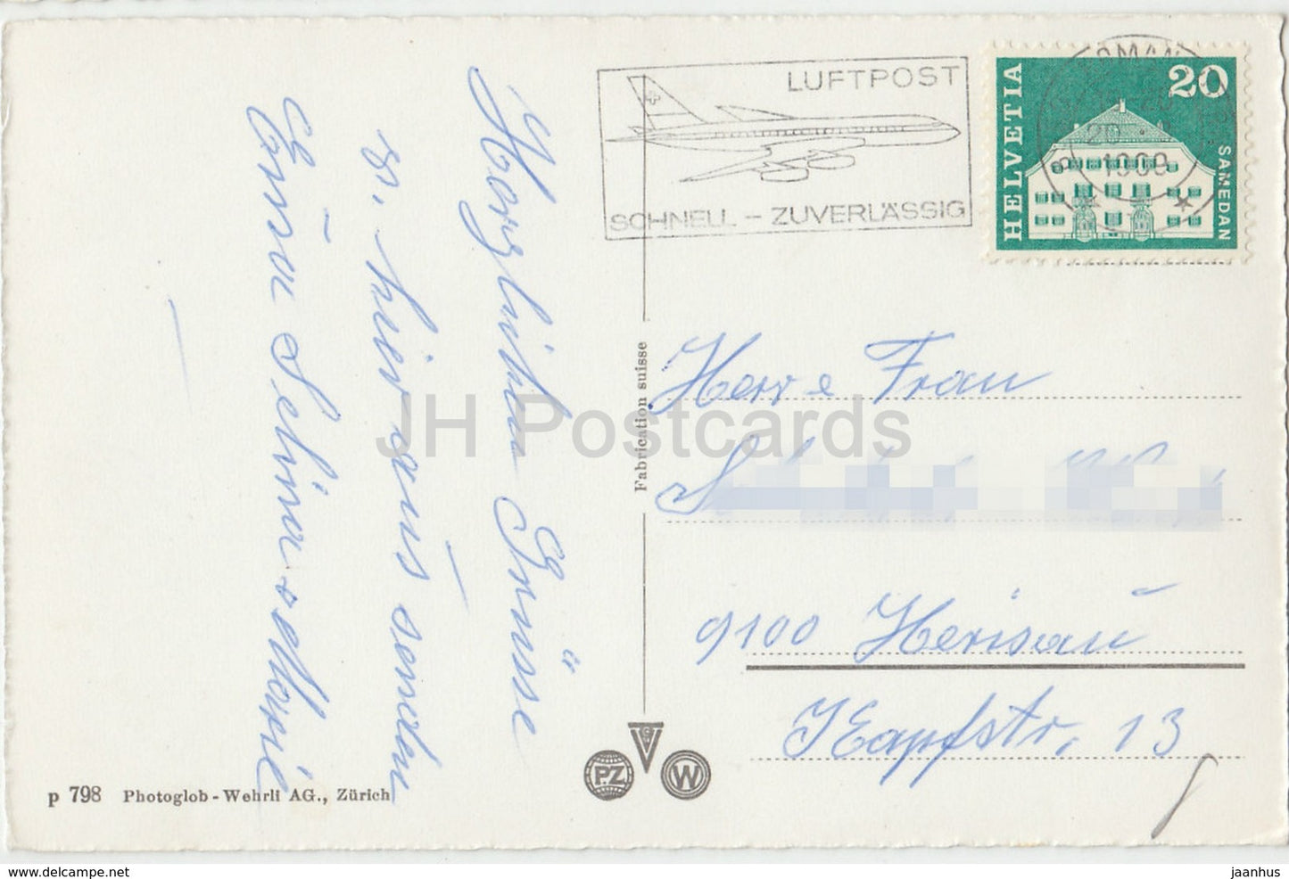 Romanshorn mit Santis 2504 m - ship - 798 - Switzerland - 1969 - used