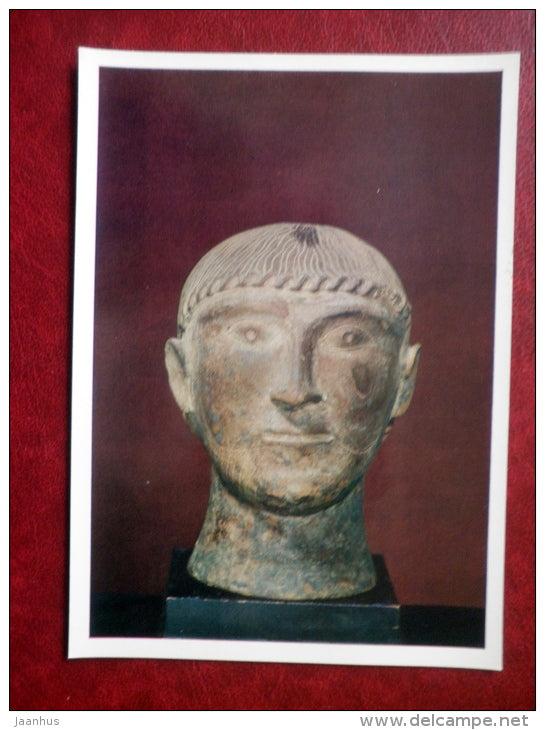 Lid from canopic urn , 6th century BC - Etruscan Art - Antique - 1973 - Russia USSR - unused - JH Postcards