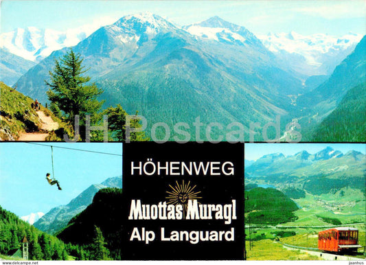 Hohenweg - Muottas Muragl - Alp Languard - skilift - funicular - multiview - 546 - Switzerland - used - JH Postcards