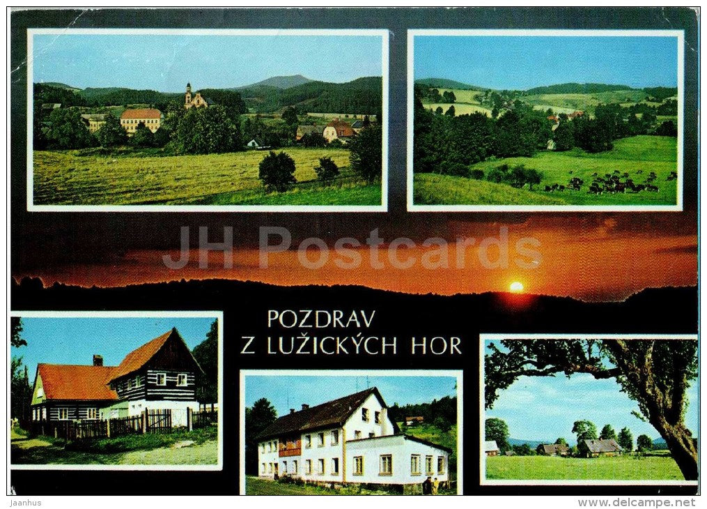 Marenice - Krompach - folk buildingsin Marinicich - Svetla - Luzicke Hory - Czech - Czechoslovakia - used 1981 - JH Postcards