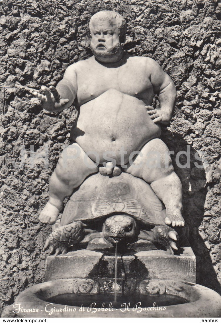 Firenze - Florence - Giardino di Boboli - Il Bacchino - Boboli Garden - Little Bacchus - tortoise - 1962 - Italy - used - JH Postcards