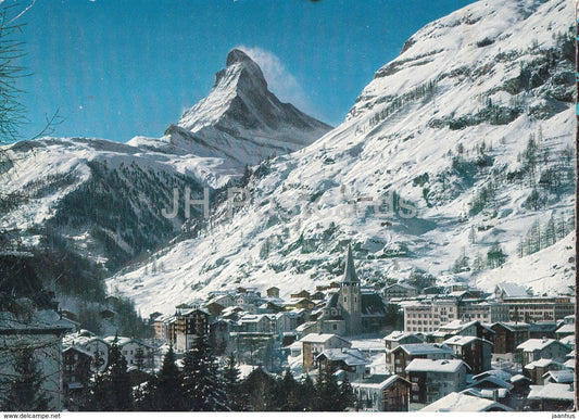 Zermatt 1616 m - Matterhorn - Mt Cervin 4478 m - 1974 - Switzerland - used - JH Postcards