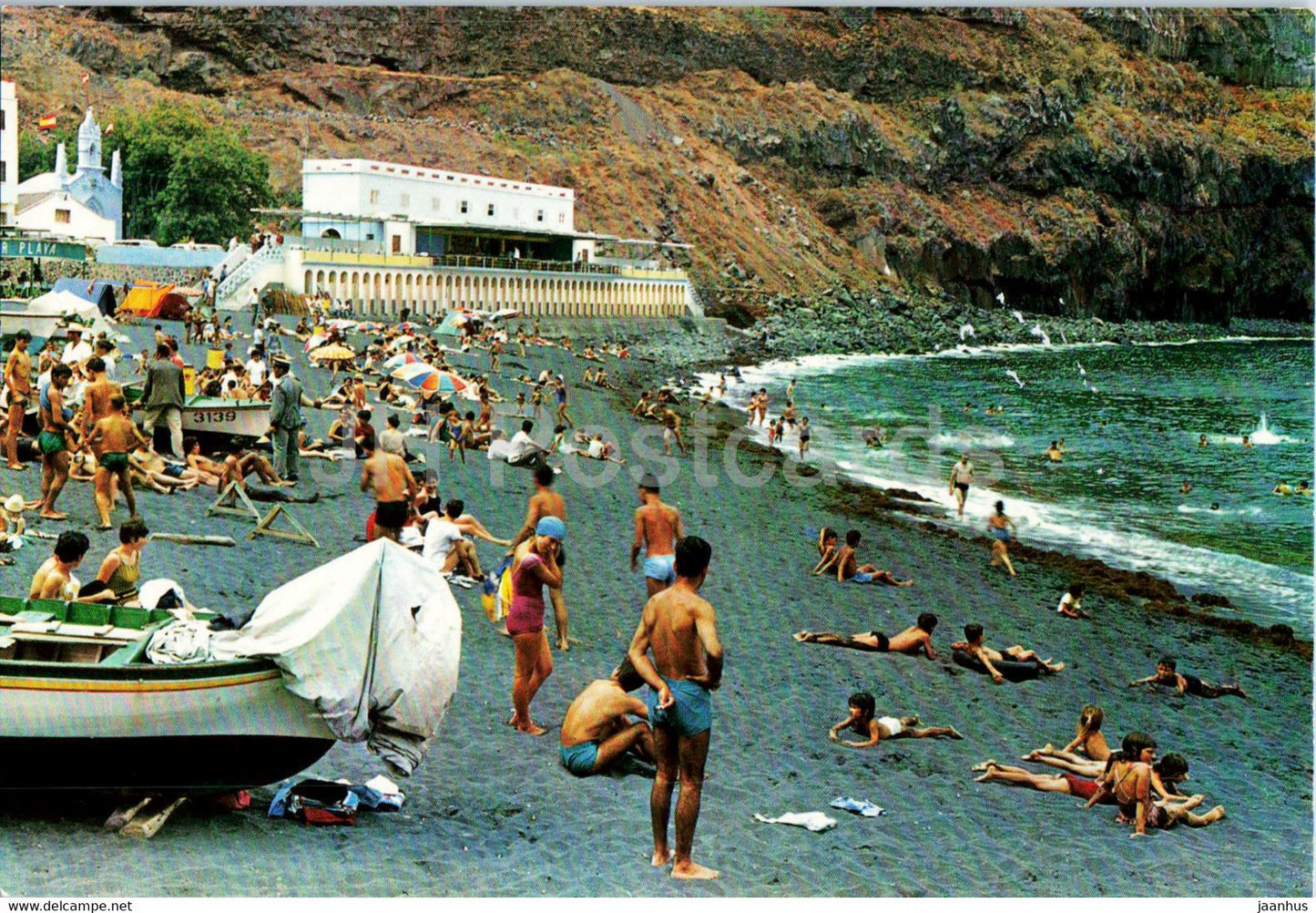 Icod - Playa y Balneario de San Marcos - boat - Islas Canarias - beach - Tenerife - 2070 - Spain - unused - JH Postcards