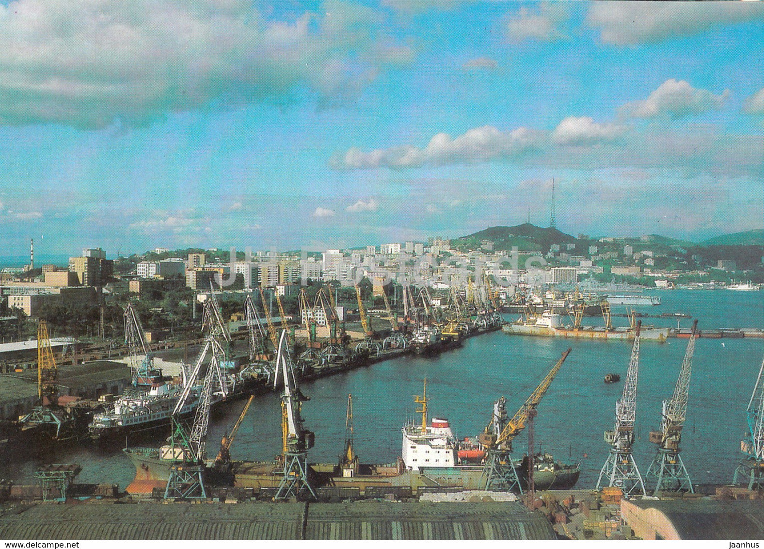 Vladivostok - Sea trading port - ship - postal stationery - 1991 - Russia USSR - unused - JH Postcards