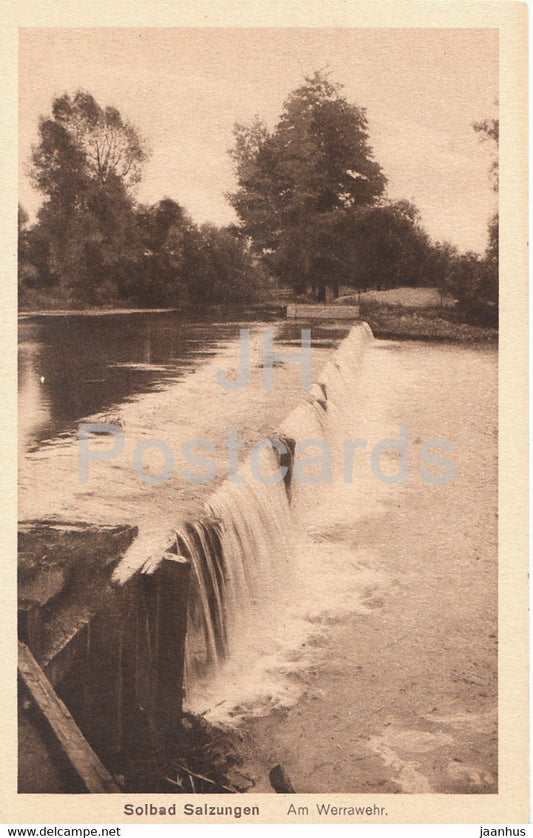 Solbad Salzungen - Am Werrawehr - old postcard - Germany - unused - JH Postcards