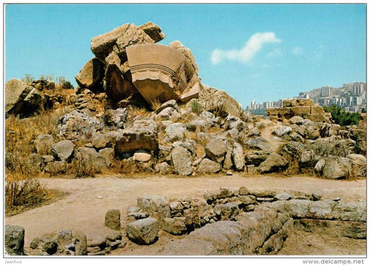 Vedute dell´angelo sud-est della rovina del tempio - temple - Agrigento - Sicilia - 48344 - Italia - Italy - unuse - JH Postcards