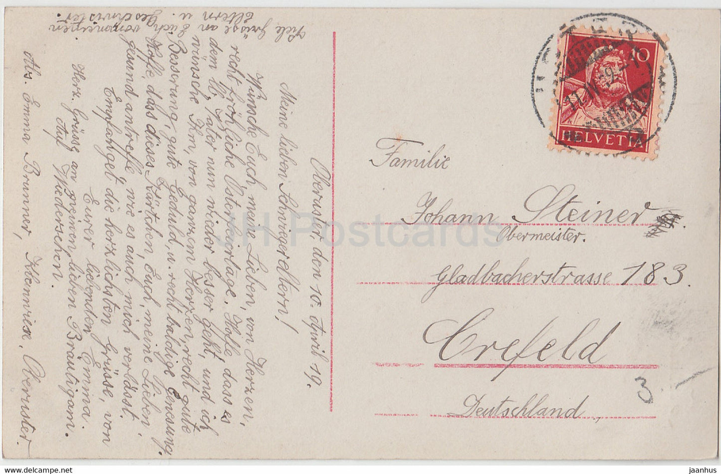 Ostergrußkarte - Herzliche Ostergrusse - Mädchen - Eier - Korb - Amag 61250/2 - alte Postkarte - 1919 Deutschland - gebraucht