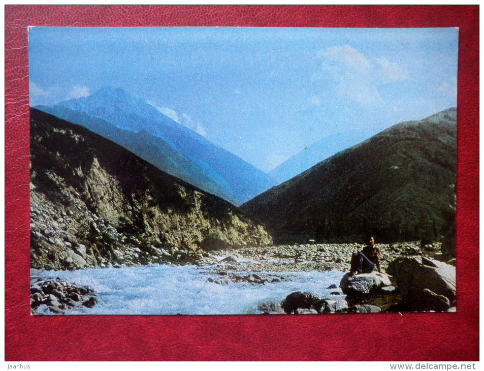 view of the gorge Butakovka - Almaty - Alma-Ata - 1974 - Kazakhstan USSR - unused - JH Postcards