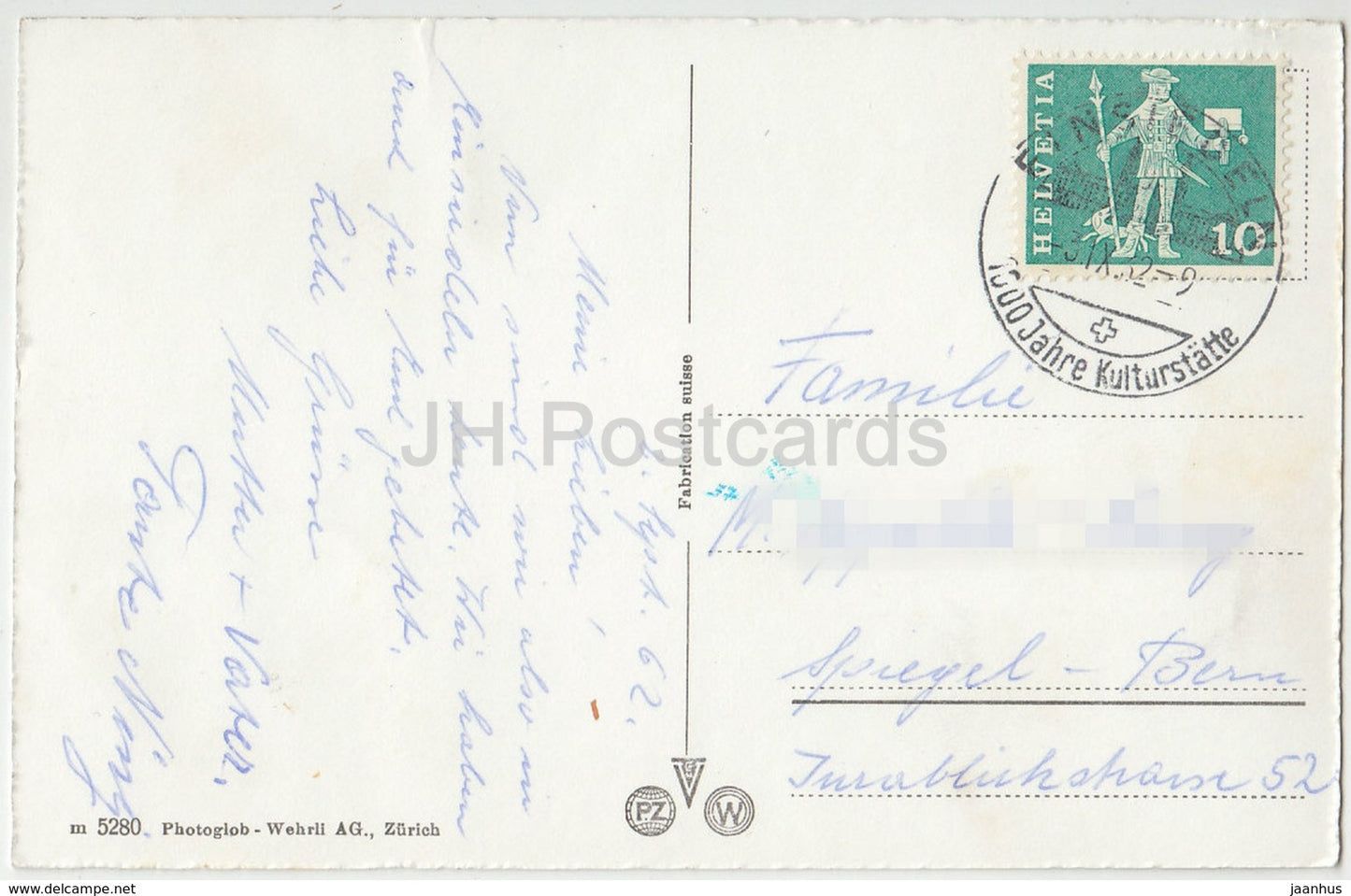 Einsiedeln - Kloster und Marienbrunnen - cloister - 5280 - Switzerland - 1962 - used