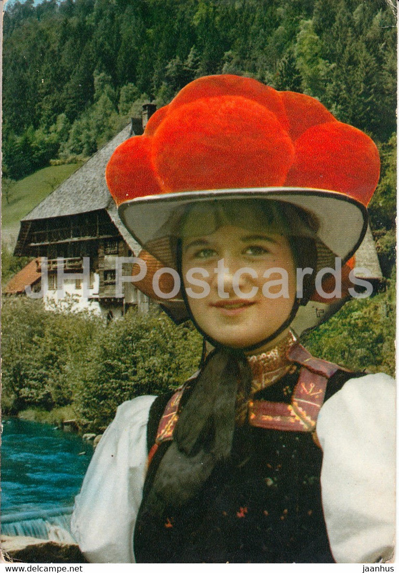 Schwarzwaldmadel in Festtagstracht - Gutachtal - folk costumes - Germany - unused - JH Postcards